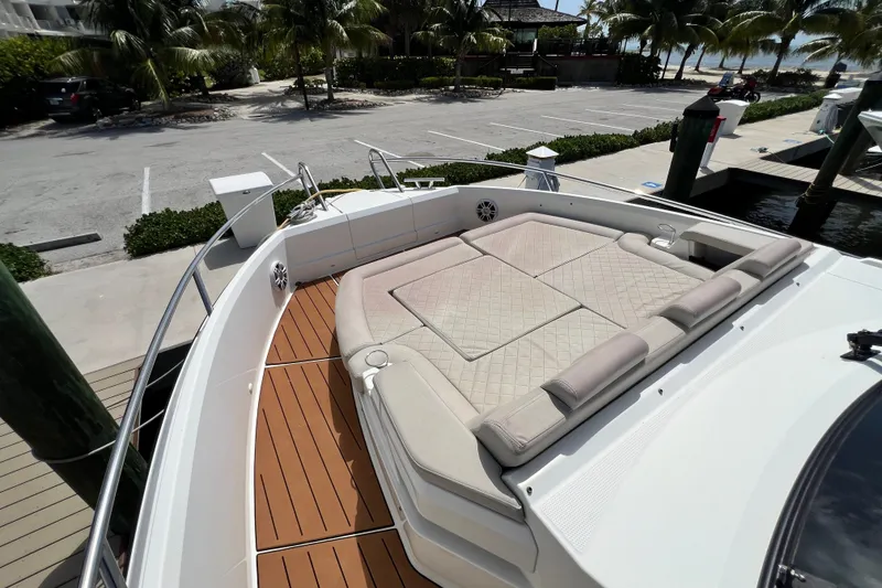 Slide: The Image of 2024 Skamander 100 Sorrento yacht with spacious sunbathing deck and luxurious seating. - 99