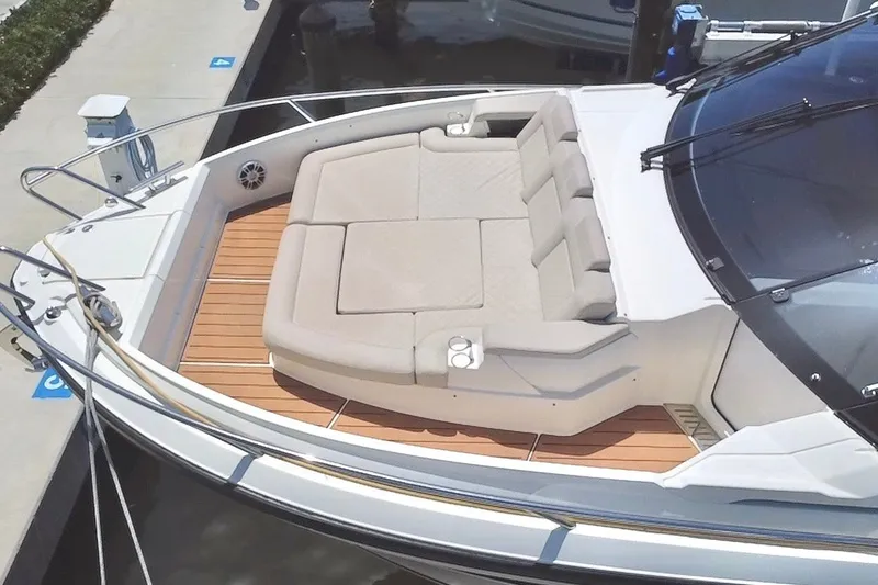 Slide: The Image of 2024 Skamander 100 Sorrento boat with luxurious seating and sleek design. - 45