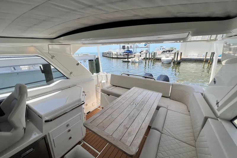 Slide: The Image of Luxurious interior of 2024 Skamander 100 Sorrento yacht with waterfront view. - 163