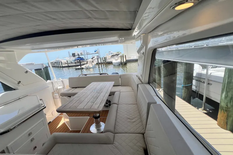 Slide: The Image of Luxurious interior of 2024 Skamander 100 Sorrento yacht docked at marina. - 173