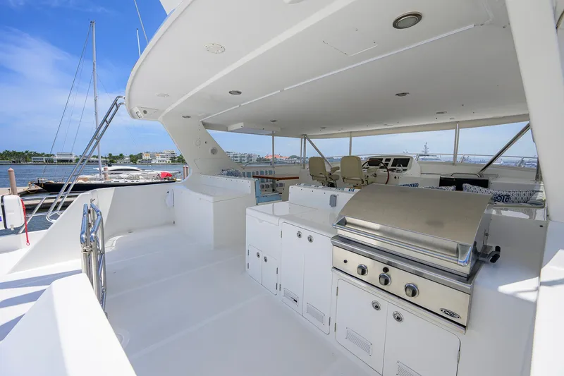 Slide: The Image of Luxurious 2008 Outer Reef Yachts 800 Motoryacht deck with grill and seating area. - 37
