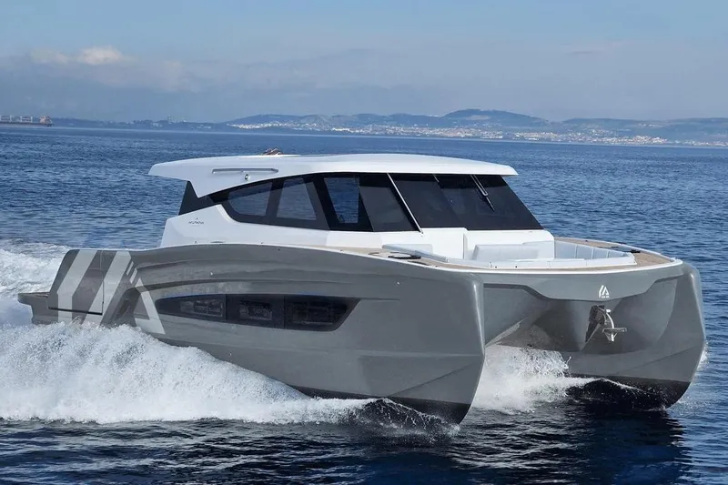 The Image of 2025 Aventura 38 Sport Coupe cruising on open water, showcasing sleek design and performance. - 0