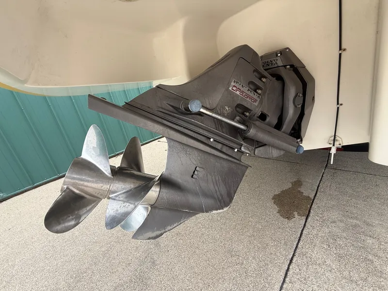 Slide: The Image of Close-up of a boat drive with dual propeller, mounted on a 2006 Chaparral SSi 256. - 7