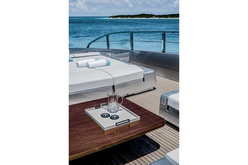 Slide: The Image of Luxurious deck of 2023 Riva 130' Bellissima yacht with ocean view. - 18