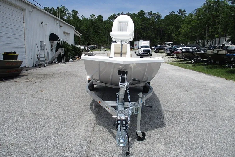 Slide: The Image of Front view of a 2026 G3 Bay 17 boat on a trailer in a parking lot. - 4