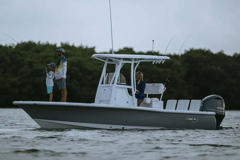 The Image of Manufacturer Provided Image: A 2019 Sea Hunt BX22BR boat on the water with three people fishing. - 20
