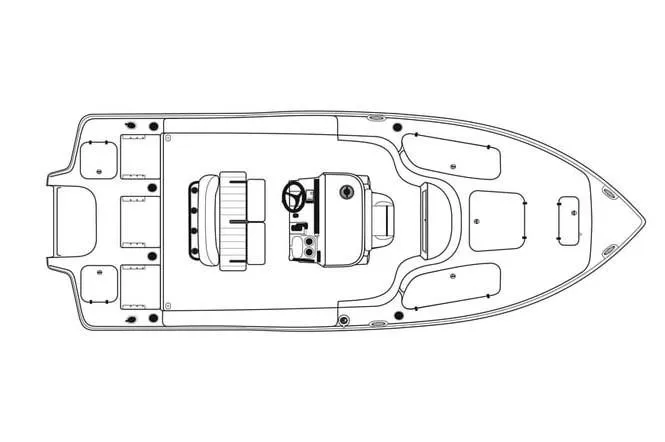 Slide: The Image of Manufacturer Provided Image: 2019 Sea Hunt BX22BR: Layout with central console, seating, and storage areas. - 28