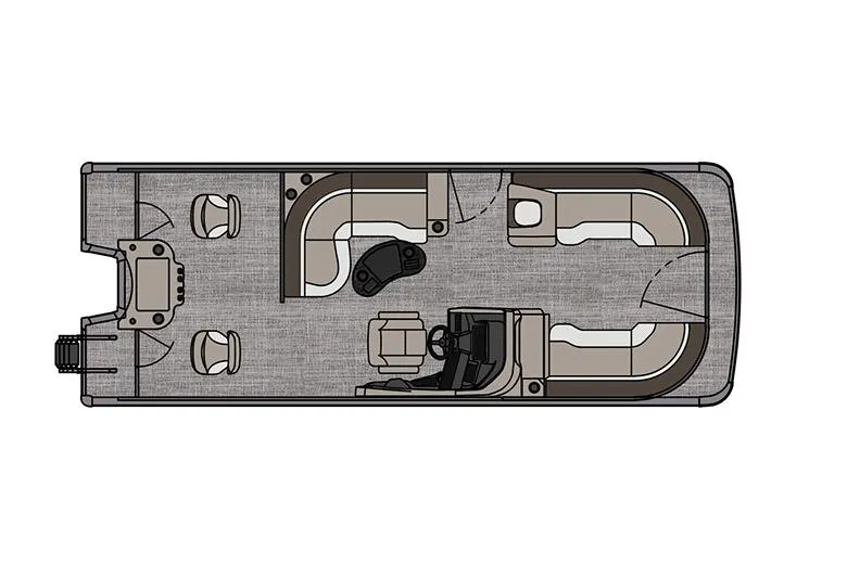 Slide: The Image of Manufacturer Provided Image: 2026 Tahoe Pontoon Cascade Rear Fish 23 floor plan, featuring seating and helm layout. - 13