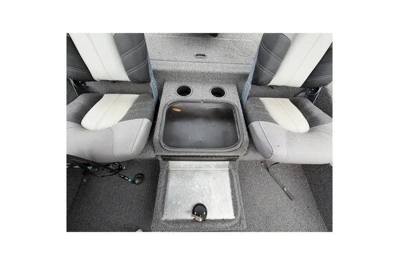 Slide: The Image of Interior of 2022 Crestliner XF 189 boat showing seating and storage area. - 25