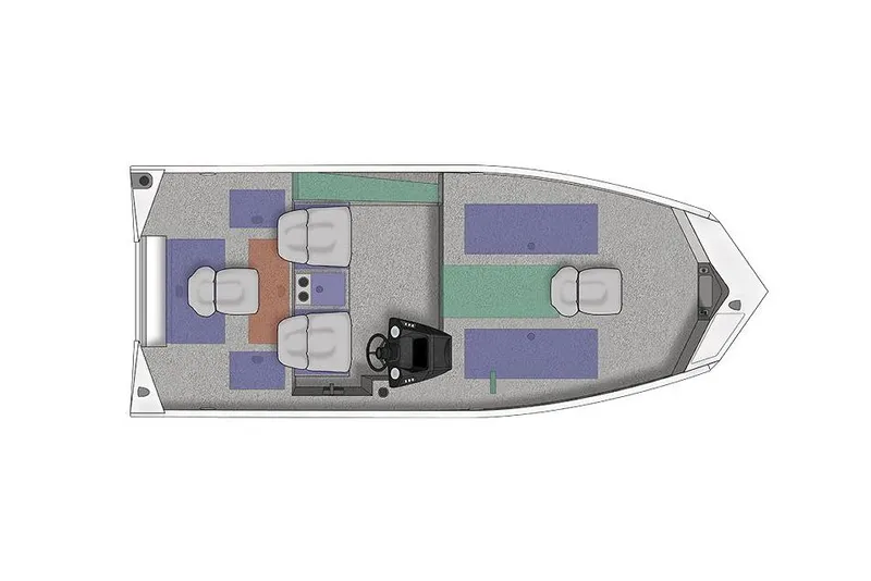 Slide: The Image of Manufacturer Provided Image: Top view of 2022 Crestliner XF 189 boat layout with seating and storage areas. - 36