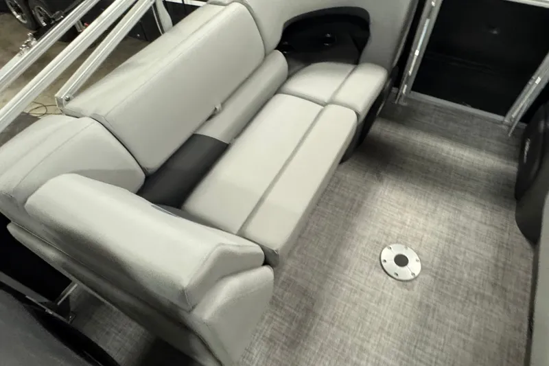 Slide: The Image of Interior seating of 2026 Sun Tracker Party Barge 22 XP3 pontoon boat. - 13