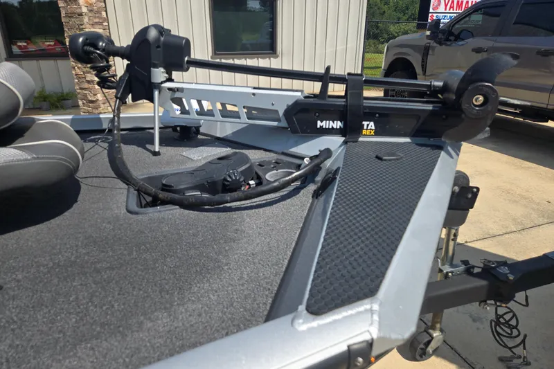 Slide: The Image of 2018 Ranger RT188 boat with Minn Kota trolling motor on deck. - 16