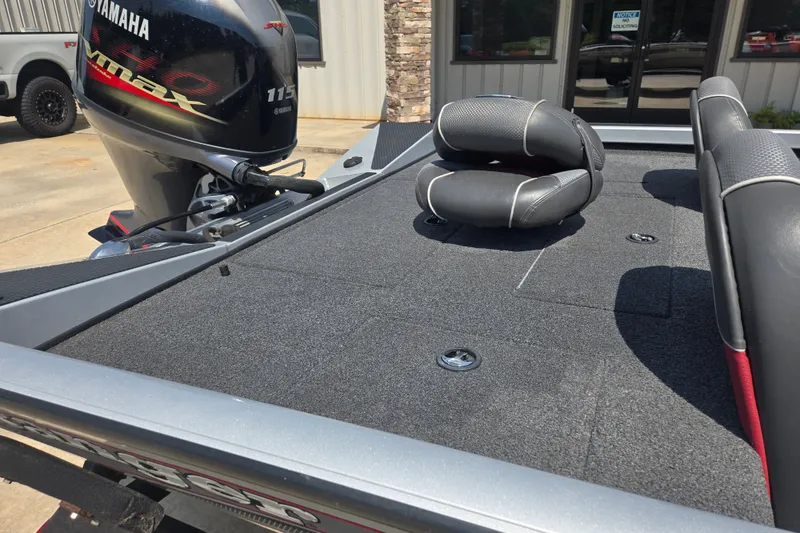 Slide: The Image of 2018 Ranger RT188 boat with Yamaha VMAX 115 engine, featuring spacious deck and seating. - 14