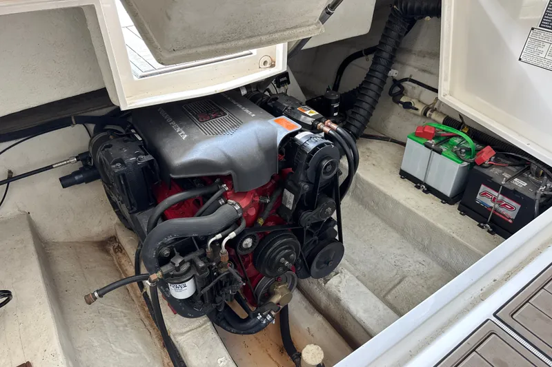 Slide: The Image of Engine compartment of a 2002 Regal 2900 LSR boat with visible Volvo Penta engine. - 41