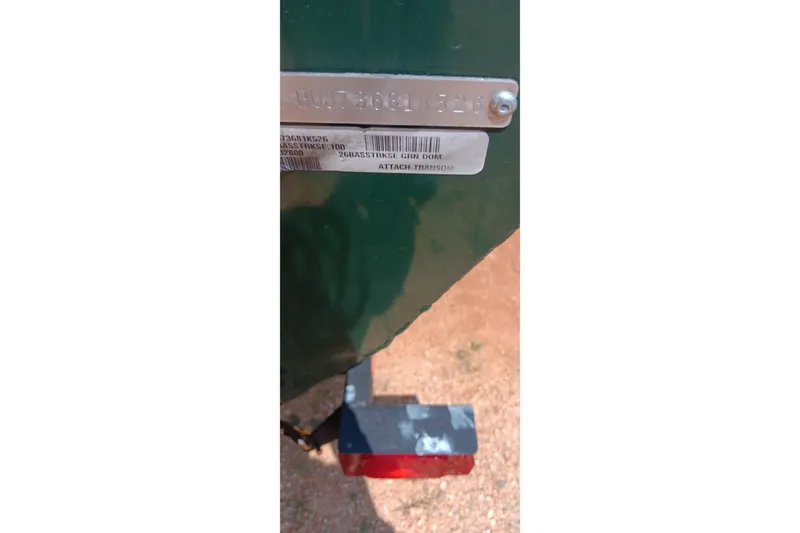 Slide: The Image of 2026 Tracker Bass Tracker Classic Limited boat identification plate and barcode. - 20