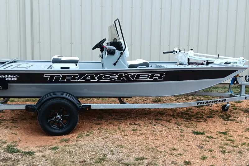 The Image of 2027 Tracker Bass Tracker Classic CC boat on trailer, side view. - 0