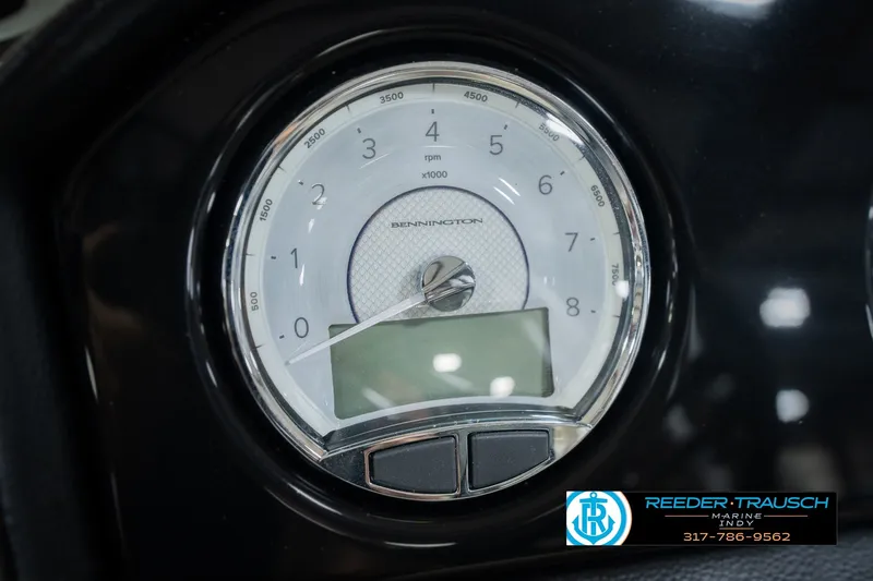 Slide: The Image of Close-up of 2027 Bennington 22 SLJ boat tachometer displaying RPM gauge. - 44