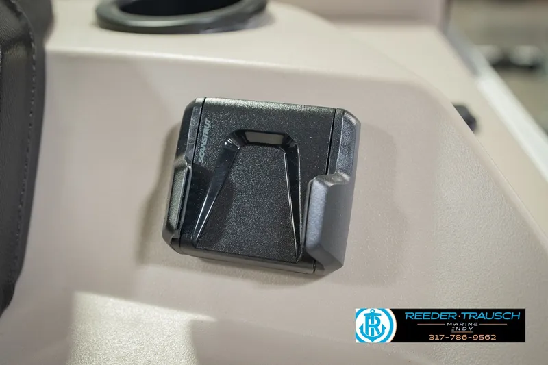 Slide: The Image of 2027 Bennington 22 SLJ boat interior detail with cup holder and accessory mount. - 46