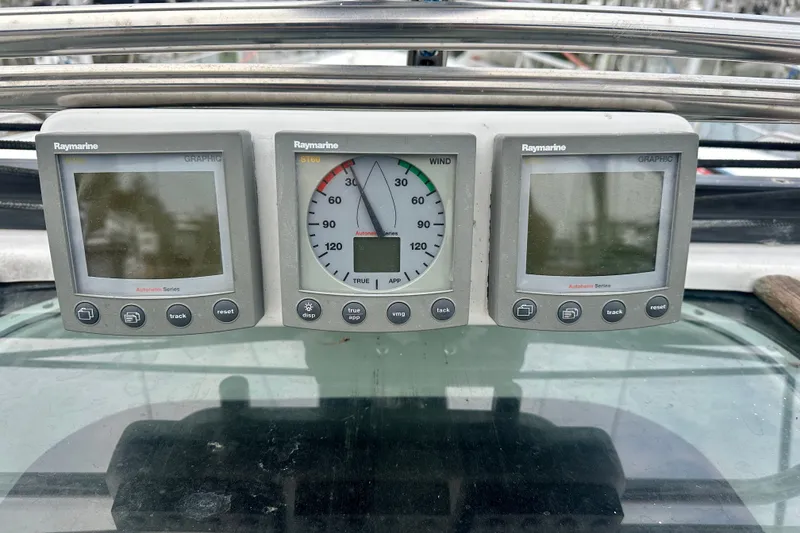 Slide: The Image of Raymarine instruments on a 2004 Beneteau Oceanis Clipper 393. - 11