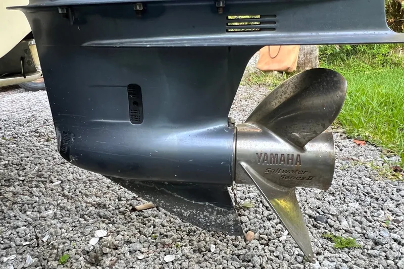 Slide: The Image of Yamaha Saltwater Series II propeller on 2012 Robalo R247 Dual Console boat. - 15