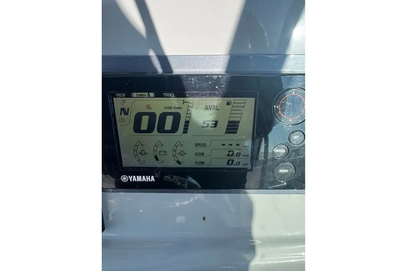 Slide: The Image of Yamaha boat dashboard display on a 2012 Robalo R247 Dual Console. - 25