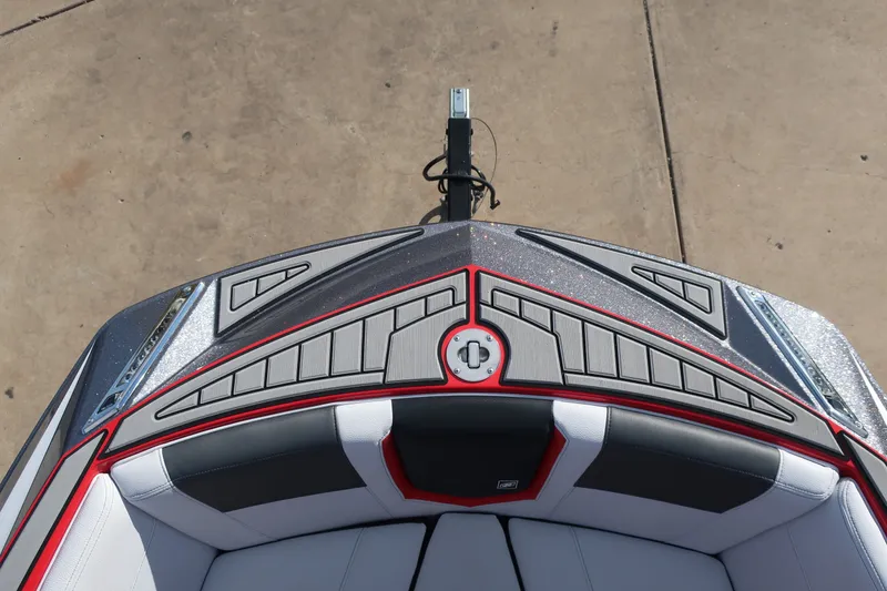 Slide: The Image of 2019 Nautique Super Air Nautique G23 boat bow with sleek design and modern detailing. - 3