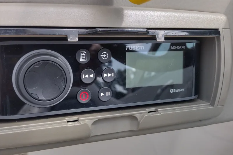 Slide: The Image of Fusion MS-RA70 Bluetooth stereo system on 2013 Crownline Eclipse E4 boat. - 19