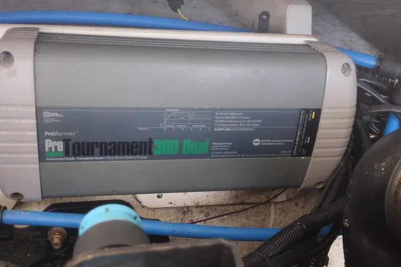 Slide: The Image of ProMariner ProTournament 300 Dual marine battery charger in a 2013 Crownline Eclipse E4 boat. - 28