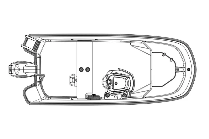 Slide: The Image of Manufacturer Provided Image: Top view diagram of a 2025 Boston Whaler 130 Super Sport boat. - 15