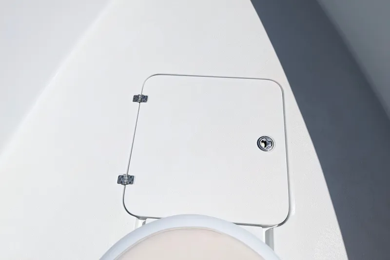 Slide: The Image of Hatch on 2022 Yellowfin 36 Offshore boat deck, featuring sleek design and secure lock. - 40