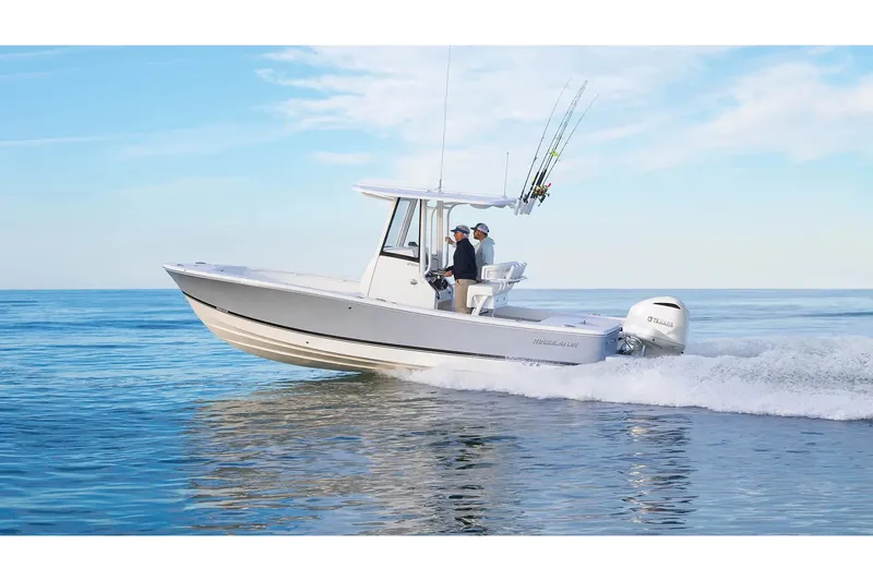 The Image of 2027 Regulator 24XO boat cruising on open water, featuring sleek design and powerful engine. - 0