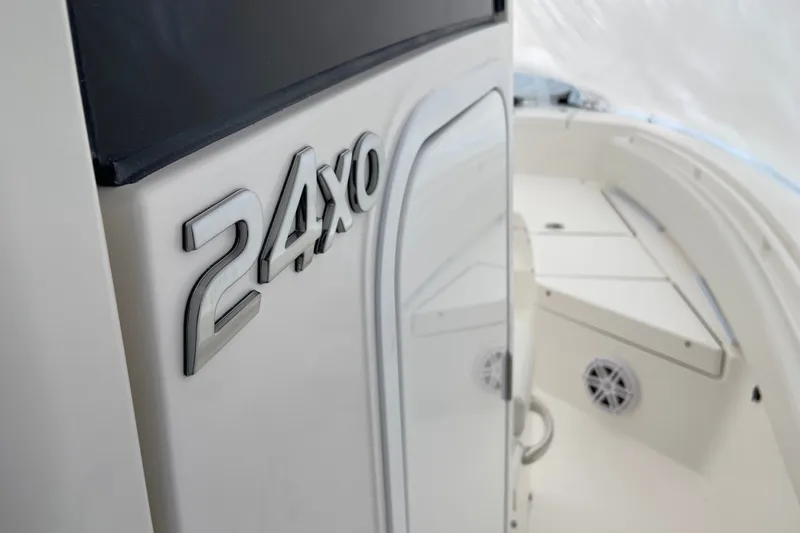 Slide: The Image of 2027 Regulator 24XO boat interior with sleek design and modern features. - 9