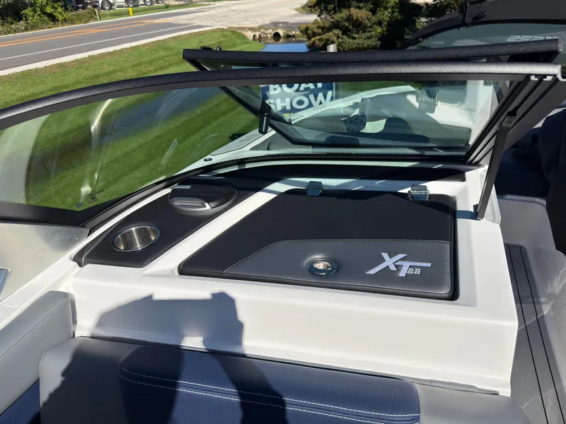 Slide: The Image of The image shows the cockpit of a 2027 MasterCraft XT22 with modern features. - 47