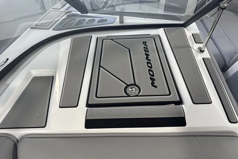 Slide: The Image of 2027 Moomba Max boat dashboard with sleek design and modern features. - 18