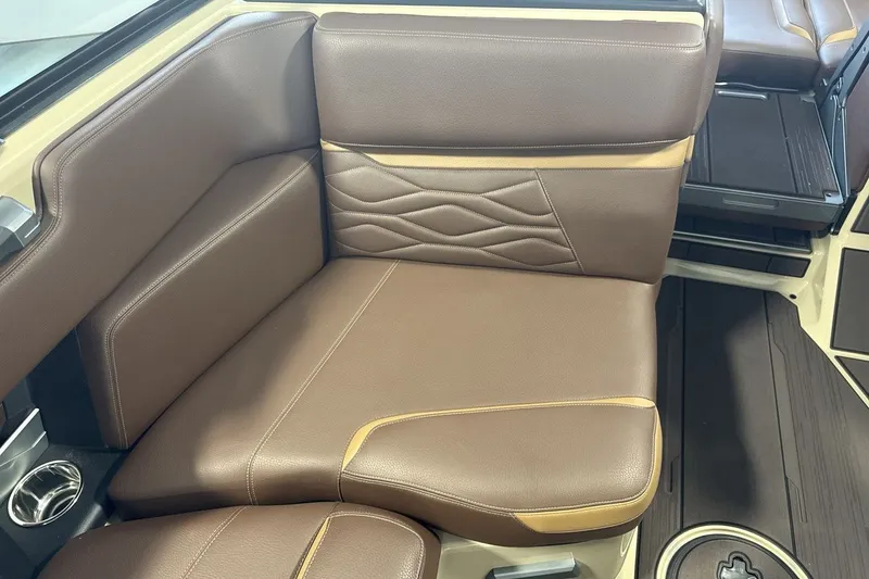 Slide: The Image of Luxurious brown leather seating in 2027 Supra SL 550 interior. - 53