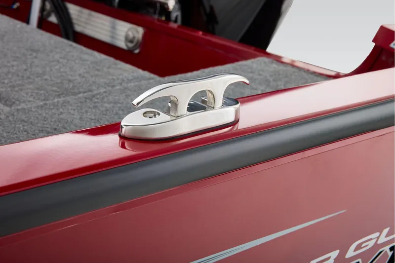 Slide: The Image of Manufacturer Provided Image: 2026 Tracker Super Guide V-16 SC boat cleat on red deck. - 34
