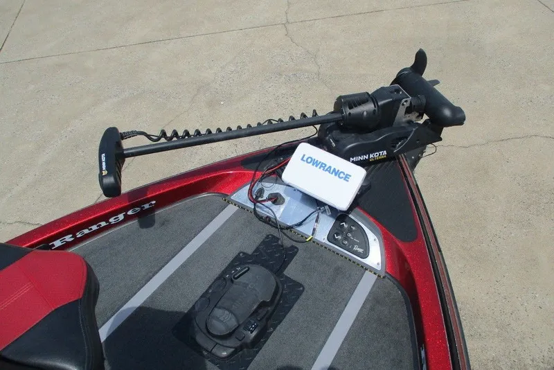 Slide: The Image of 2008 Ranger Z19 Comanche boat with Minn Kota trolling motor and Lowrance fish finder. - 3