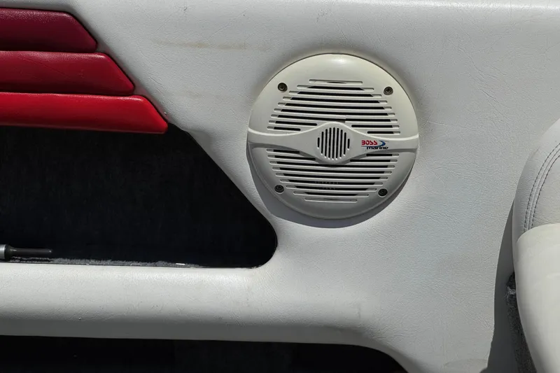Slide: The Image of Speaker on 1991 Ski Supreme MS Tournament Series boat interior with red accents. - 14