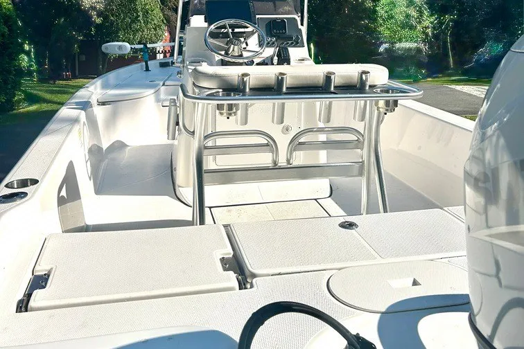 Slide: The Image of 2022 BLUEWAVE 2000 Classic boat interior with steering console and seating. - 12