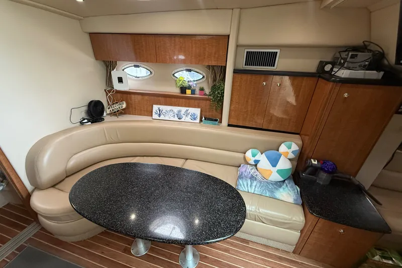 Slide: The Image of Luxurious 2003 Maxum 3700 SCR yacht interior with plush seating and elegant decor. - 32