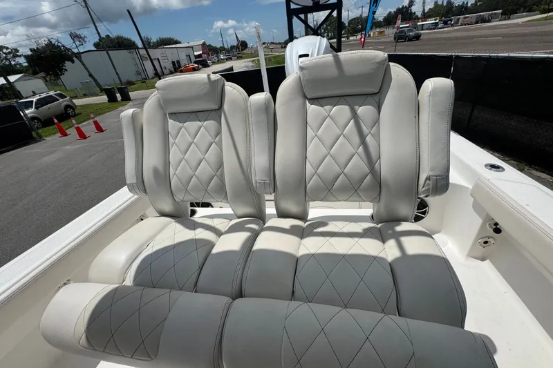 Slide: The Image of 2019 Blue Wave 2800 Pure Hybrid boat with luxurious diamond-stitched seating. - 67