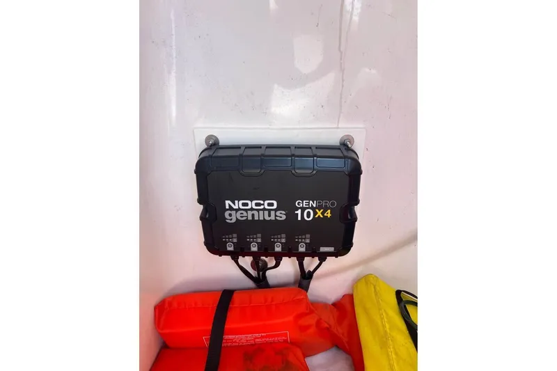 Slide: The Image of NOCO Genius GENPRO 10X4 charger in 2019 Blue Wave 2800 Pure Hybrid boat. - 14