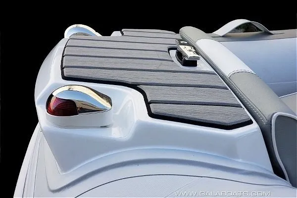 Slide: The Image of Close-up of Gala Viking V360 2027 boat deck with sleek design and modern features. - 3