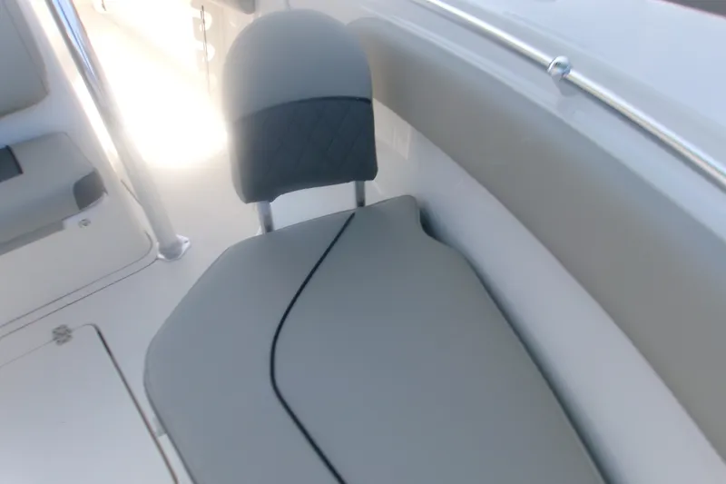 Slide: The Image of Interior seating of 2027 Key West 244 Center Console boat, featuring sleek design and comfort. - 18