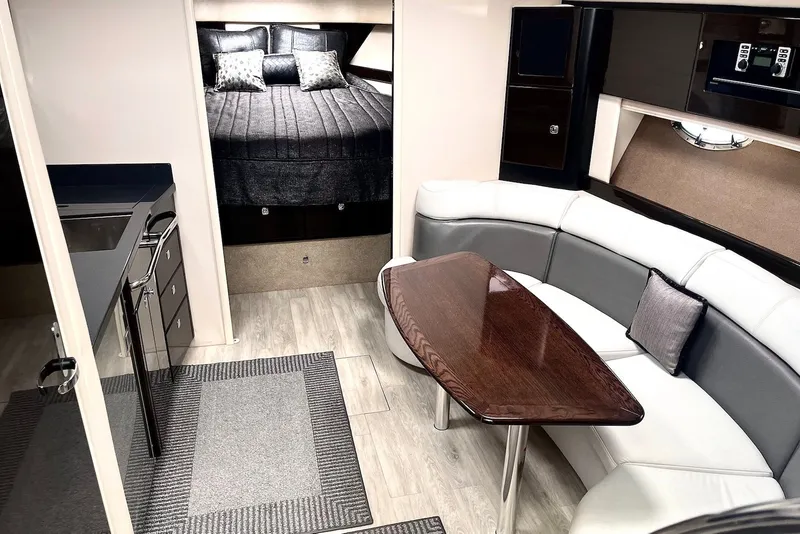 Slide: The Image of Interior of 2016 Formula 37 Performance Cruiser with modern seating and cozy sleeping area. - 6