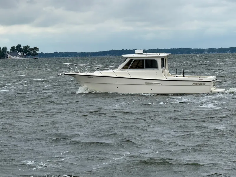 Slide: The Image of 2008 Shamrock 270 Mackinaw on choppy waters. - 18
