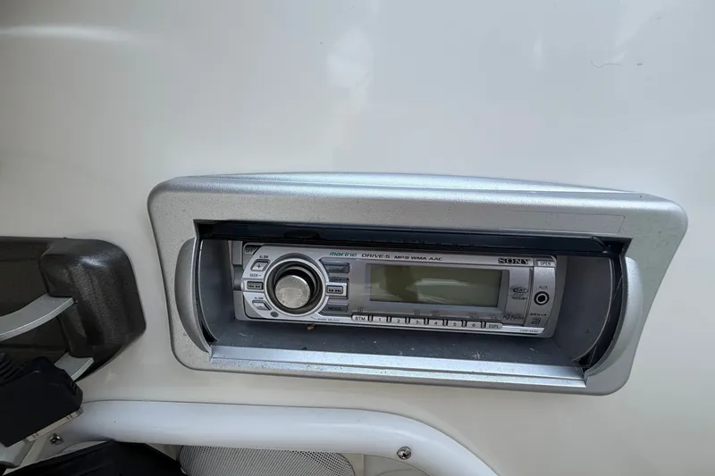Slide: The Image of Sony marine stereo installed on a 2011 Hurricane SunDeck 237 OB boat. - 12