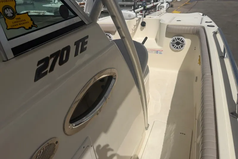 Slide: The Image of 2006 World Cat 270 TE boat interior with Louisiana Game Warden sticker. - 13