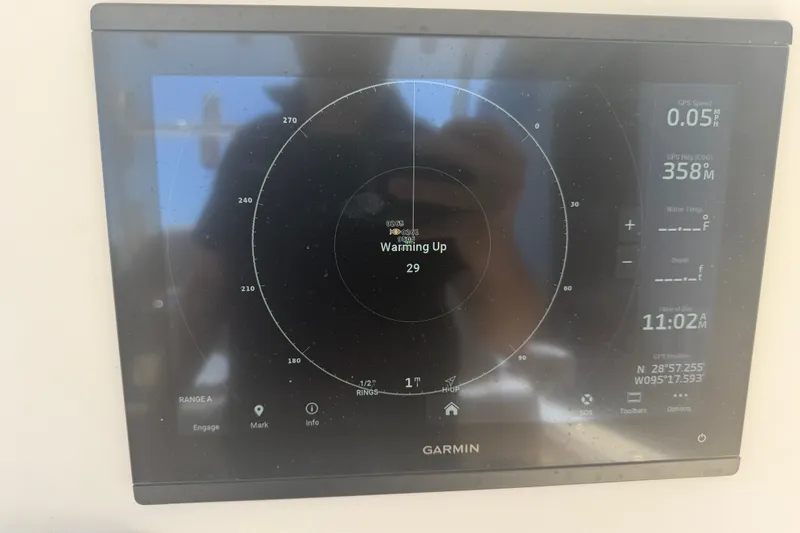 Slide: The Image of Garmin marine display on 2006 World Cat 270 TE, showing navigation and GPS data. - 36