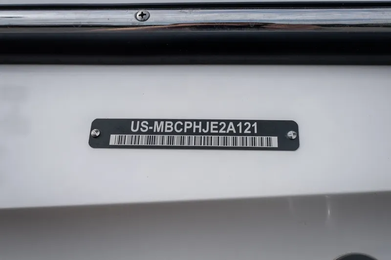 Slide: The Image of Hull identification number on 2021 MasterCraft X24 boat. - 16